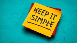 Een kladblok met de tekst Keep it simple